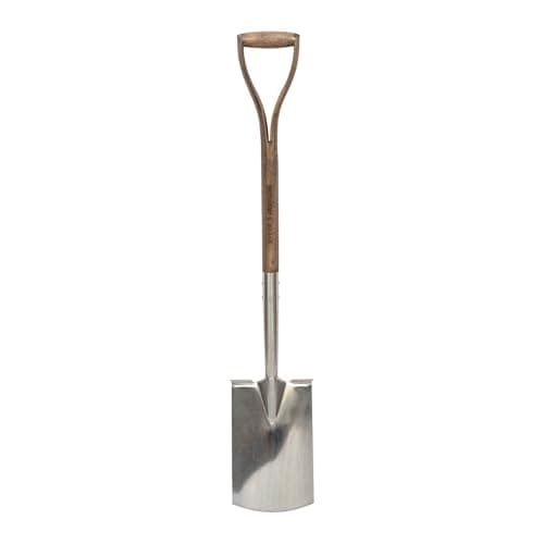 Image of Spear & Jackson Digging Spade, Traditional Stainless Range Garden Tool, Treaded Stainless Steel Head and Ash Wood Handle for Efficient Soil Digging