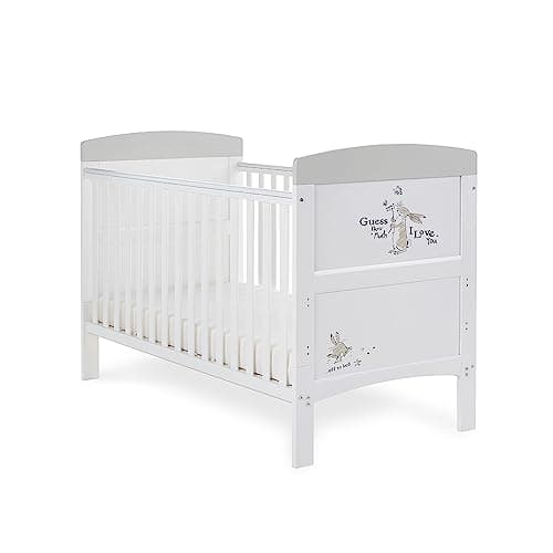 Image of Obaby Guess How Much I Love You Cot Bed - Scribbles, White