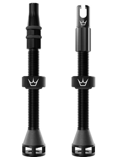 Image of Peaty's Holeshot Fast Flow Tubeless Valves - High Airflow Anti Sealant Clog Design, Fast Tyre Setup, Fully Serviceable 7075 Aluminium, Bike Tyre Valves Compatible with MTB Rim Inserts, 60mm Black