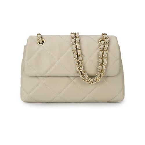 Image of Gladdon Multi Pocket Shoulder Satchel Bag for Women Diamond Pattern Crossbody Bag Soft Leather Quilted Handbag with Sliding Chain Strap