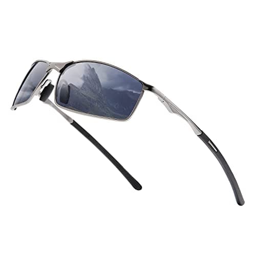 Image of OuShiun Sport Sunglasses Mens Polarised Outdoor Metal Frame UV Protection Driving Fishing Cycling Running Driver Sun Glasses For Men(Gun Metal)