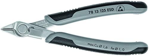 Image of KNIPEX - 78 13 125 ESD Tools - Electronics Super-Knips, INOX Steel, ESD (7813125ESD), 5-Inch with Lead Catcher