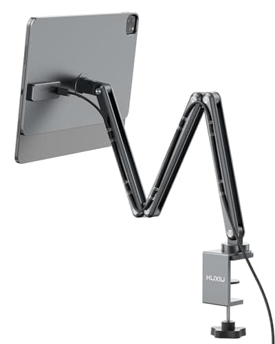 Image of KU XIU Magnetic Wireless Charging Stand for iPad Pro/Air 11" & 10.9", Aluminum Alloy Adjustable Tablet Arm Mount Holder for Desk, Compatible with iPad Pro 11" M2, Air M2