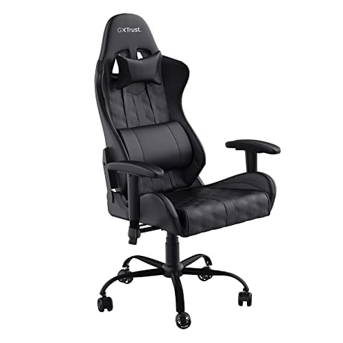 Image of Trust Gaming GXT 708 Resto Gaming Chair, PC Desk Chair, Full 360° Rotatable Seating, Strong and Robust Metal Base Frame, Chair for Computer, Streaming, Office – Black