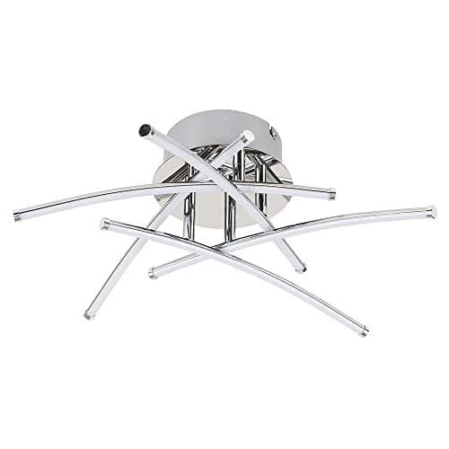 Image of MiniSun | Modern Chrome 25W Integrated LED 5 Way Cross Over Design Ceiling Light Fitting | Pendant Lights, Home Décor & Improvement Essential | 3000K Warm White | Mains Wired