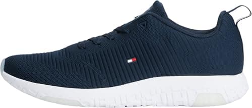 Image of Tommy Hilfiger Men’s Corporate Knit Rib Runner Trainers, Blue (Desert Sky), 9