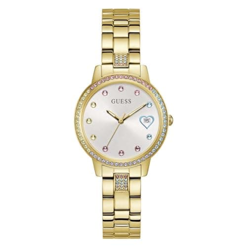 Image of GUESS Women's Watch Three of Hearts Stainless Steel, Gold, GW0657L2