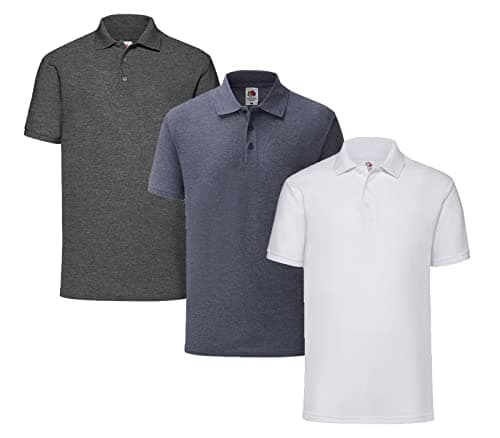Image of Fruit of the Loom Men's Polo Shirt (Pack of 3), 3XL