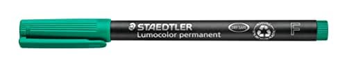 Image of STAEDTLER 318-5 Lumocolor Permanent Pen, Fine Line Width, 0.6mm - Green (Box of 10)
