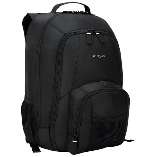 Image of Targus Groove Professional Business Laptop Backpack with Padded Compartment, Durable PVC Resistant Material, Front and Side Pouch Pockets, Protective Sleeve fits for 17-Inch Laptop, Black (CVR617)