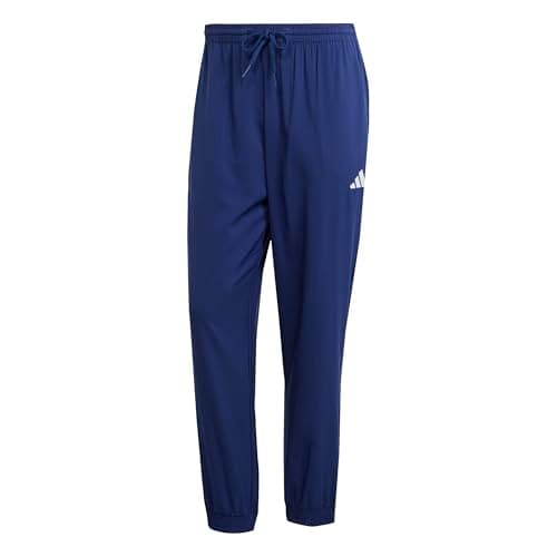 Image of adidas Men's Essentials Small Logo Stanford Pant Elasticated, Dark Blue/White, L