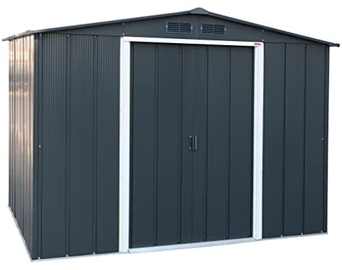 Image of Duramax ECO 8x6 Metal Garden Storage Shed (4.77 m²), Hot-Dipped Galvanized Steel Tool Shed, All Weather Resistant with Reinforced Roof Structure, Maintenance-Free Outdoor Storage House, Anthracite
