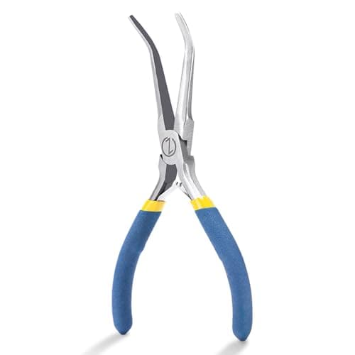 Image of WISEPRO 6-Inch Long Nose Pliers, 45° Angled Needle Nose Pliers, Mini Long Nose Precision Wire Looping Pliers for Jewelry Making, Electronics Work