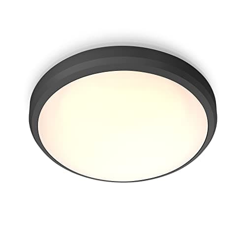 Image of Philips LED Doris Outdoor Ceiling Light 6W [Warm White - Black] Water Resistant IP54, for Garden, Patio and Terrace Lighting.