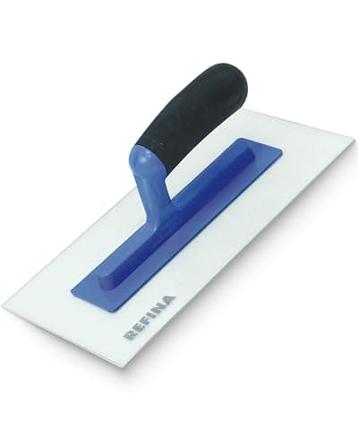 Image of REFINA Extra Fine Texture Float for Finishing Walls, Ceilings, Floors - 11x5½" (280x140mm) Clear ABS Plastic Plastering Float w/ 3mm Gauge - Durable Render w/Bevelled Edges & Soft Grip Handle