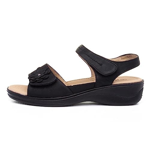 Image of Softlites Shelby Womens Black Easy Fasten Sandal - Size 9 UK - Black