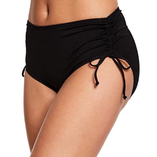 Image of Lancry Bikini Bottoms for Women with Adjustable Side Drawstring Swim Shorts Swimsuit Bottoms (UK, Alpha, M, Regular, Regular, Black)