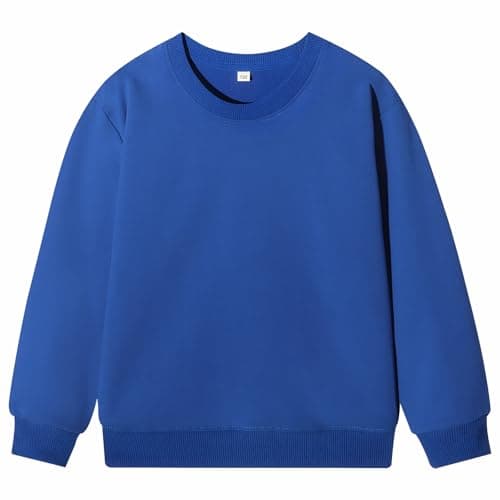 Image of Yufennie Kids Classic Sweatshirts | School Uniform Jumper Pullover, Long Sleeve Top for Boys & Girls Royal Blue