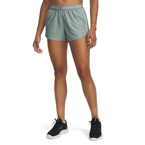 Image of Under Armour Women's Tech Play Up Shorts, Ladies Running Shorts with Shaped Hem and Open-Hand Pockets, Breathable and Fast-Drying Gym Shorts