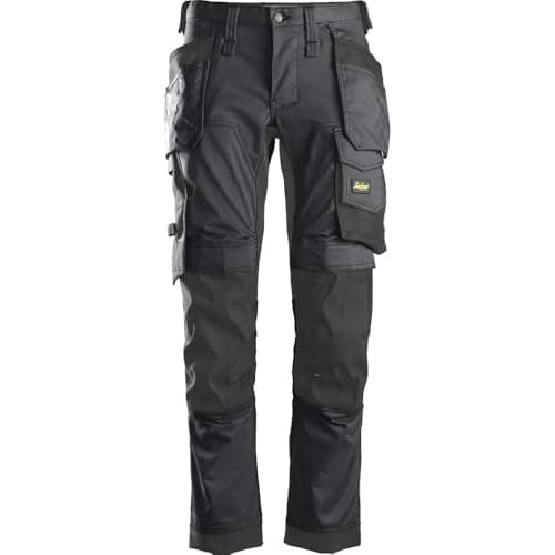 Image of Snickers Workwear AllroundWork Stretch Pant with Floating Pockets Grey Steel-Black Size, 100 (W35 x L30) Unisex Adult, Steel Grey/Black, One Size