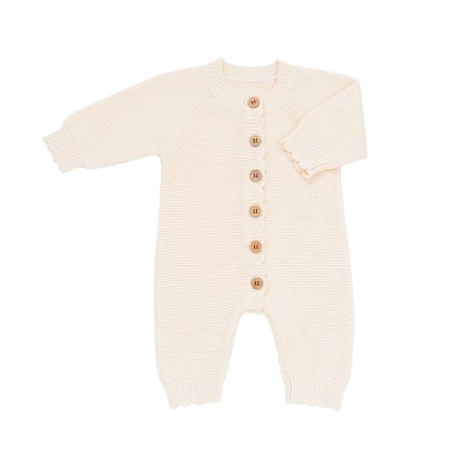Image of Avibae Knitted Baby Romper Cotton Long Sleeve Outfit for Newborn Infant Boys Girls Babygrow
