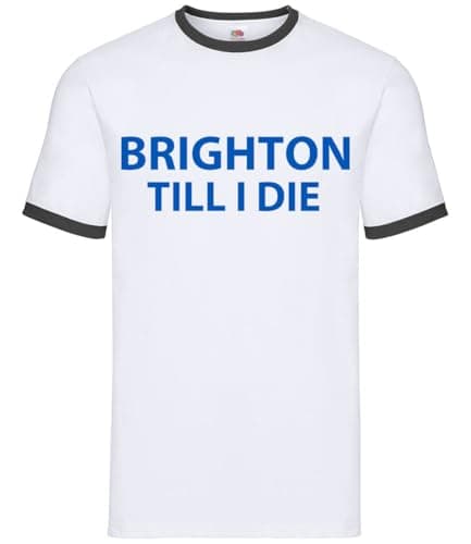 Image of Brighton Til I Die - Mens Contrast Ringer T-Shirt - White/Black - XL