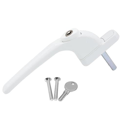 Image of uPVC Universal Window Handle Inline Locking Espag Double Glazing White 30mm