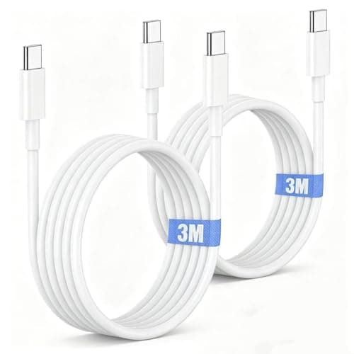 Image of 240W USB C to C Charger Cable 3 M 2Pack, Long USBC iPhone Ladekabel Schnellladekabel Typ für iPhone 17 Pro/16 Pro/16 Pro Max/15 Pro Max/15 Pro/15 Plus, MacBook Pro Air, iPad Pro/Air, Samsung