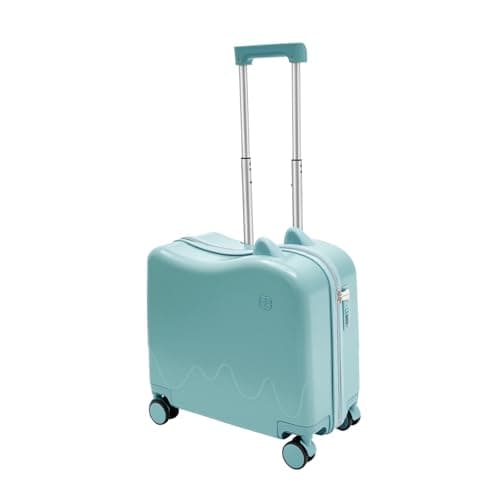 Image of Falyrex 18 Inch Kids Ride-On Suitcase 37L, Sky Blue Children's Luggage with 4 Silent Universal Wheels Password Lock Adjustable Pull Rod for Ages 3-6 Travel School Outings