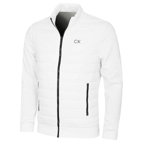 Image of Calvin Klein Mens Hybrid Quilted Fleece Jacket - White - M