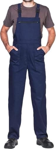 Image of Work Bib and Brace Overalls, Overalls Men, Bib and Brace Dungarees Mens, Made in EU, Mazalat Protective Coverall, S -3XL Size - Made in EU - Work Trousers for Man, Lots of Colors, Navy, M
