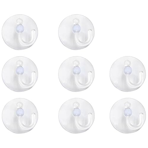 Image of MIETONG 8 Pcs Transparent Multi-Purpose Suction Cup Hooks - 2 KG Heavy Duty, PVC, Reusable Vacuum Suction Hooks for Bathroom, Kitchen, Window Glass Hanging