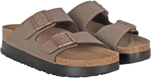 Image of Birkenstock PAPILLIO women's slippers 1027417 ARIZONA PAP FLEX PLATFORM size 5 UK Mocca