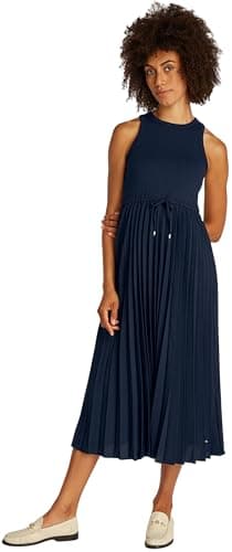 Image of Tommy Hilfiger Women’s Sleeveless Midi Dress, Blue (Dark Night Navy), 3XL