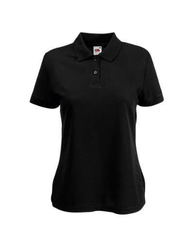 Image of Womens FOTL Lady-Fit 65/35 Polo T Shirt-Black-Medium