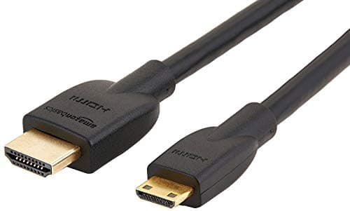 Image of Amazon Basics High Speed Mini HDMI (Source) to HDMI (Display) Cable, 1.8 m, Black