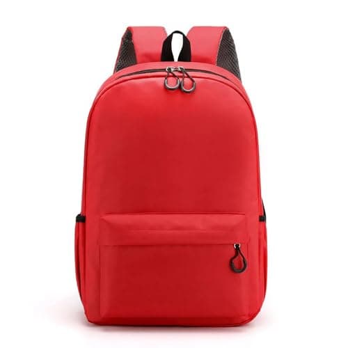 Image of D&T School Backpack WaterProof Back to School, Plain Kids Backpack for Girls and Boys A Unique Rucksack Ideal for School Children Causal Travel School Bags Red