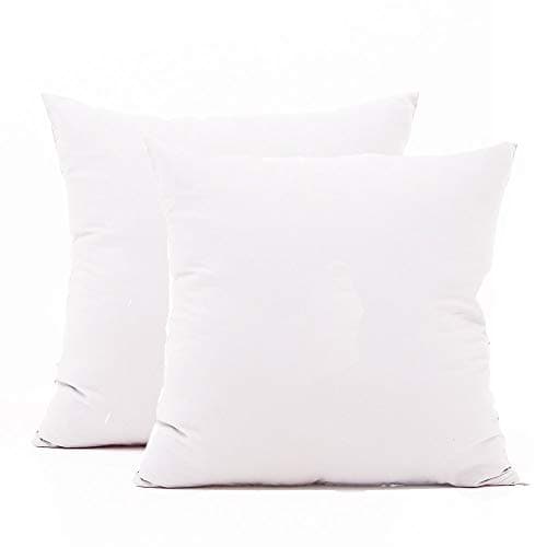 Image of Gyulin Pack of 2 100% Cotton 300 Thread Count Square Home Decorative Throw Pillow Protector Pillow Covers Sofa Couch Cushion Pillowcases with Hidden Zipper Only Cover No Insert 65x65cm White