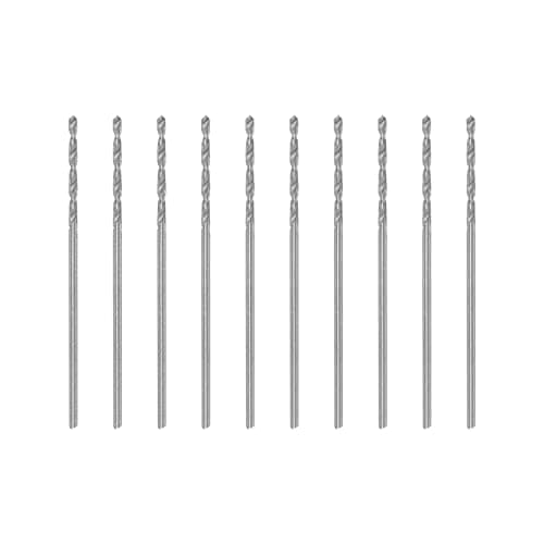 Image of sourcing map 10 Pcs 0.85mm HSS(High Speed Steel) W6542 Micro Drill Bits, Fully Ground Jobber 30mm Length Drill Bit for Mild Steel Copper Aluminum