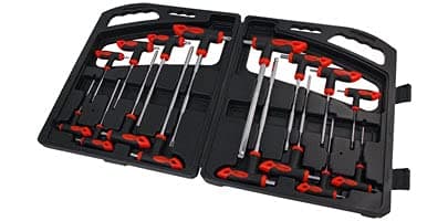 Image of Neilsen CT2221 16pc T Handle HEX and Star Driver Set Ball Point Sizes 2–10mm and T10–T45