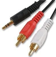 Image of Cable-Core 3.5mm Jack to 2 x RCA Phono Stereo Audio Cable 1m Lead
