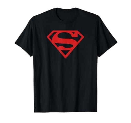 Image of Superman Red on Black Shield T-Shirt