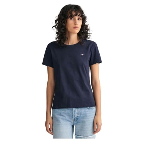 Image of GANT Women's Reg Shield Ss T-shirt T-Shirt , Evening Blue,L