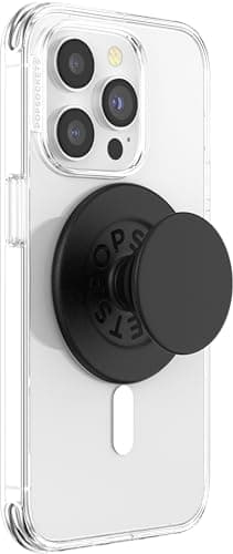 Image of PopSockets PopGrip for MagSafe, Magnetic Phone Grip & Stand, Swappable Top, Secure Grip for iPhone MagSafe Cases, Kickstand for Hands-Free Viewing, Wireless Charging Compatible - Black
