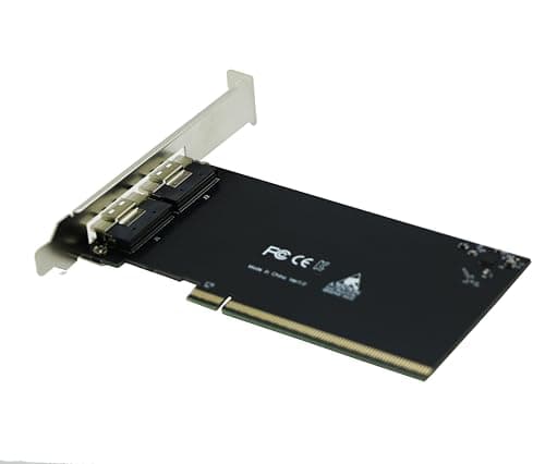 Image of Sintech PCIe 4.0 16x to Dual SFF-8654 Slimline SAS,PCI-e Bifurcation x16 to x8x8 Split SFF-8654 Slimline SAS Adapter Card