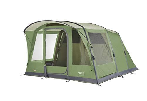 Image of Vango Airbeam Odyssey Air 500 Villa Tent [Amazon Exclusive], 5 Man Inflatable Tent with Pump, Sun Canopy, Easy Pitch Family Camping, Epsom Green