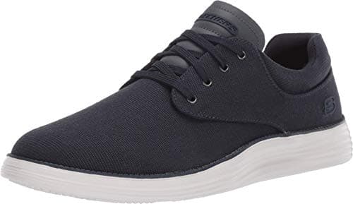 Image of Skechers Men's Status 2.0 Burbank Lace Up Memory Foam Trainers - Navy - 10