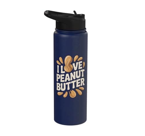 Image of I Love Peanut Butter Enthusiast Delight Stainless Steel Insulated Water Bottle