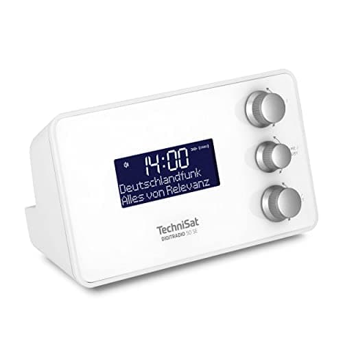 Image of TechniSat DIGITRADIO 50 SE Alarm Clock Radio (DAB+/FM, Dimmable Screen, Alarm Clock with Two Adjustable Wake-up Hours, Snooze, Sleep Timer, 1.5W, Headphone Jack, USB Charging) White