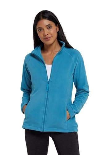 Image of Mountain Warehouse Raso Womens Fleece - Soft Touch Ladies Sweater Top with Full Zip, Microfleece - Best for Spring Summer Daily Use, Outdoors & Travelling Teal Women's Size 10
